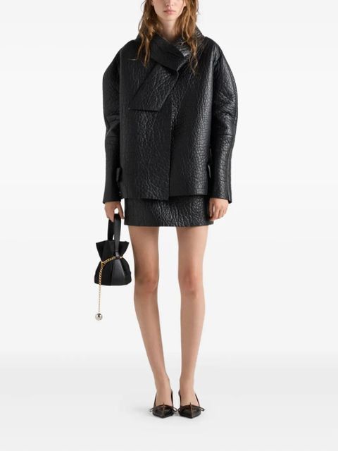 Prada textured leather mini skirt - Black