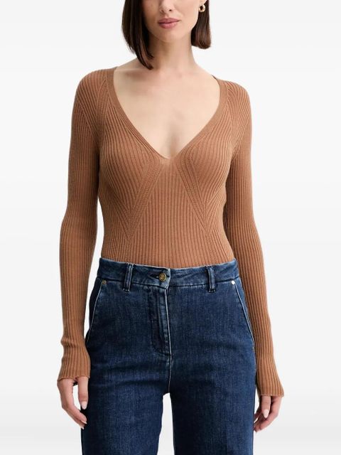 TWINSET ribbed-knit jumper - Brown - zdjęcie produktu nr 1