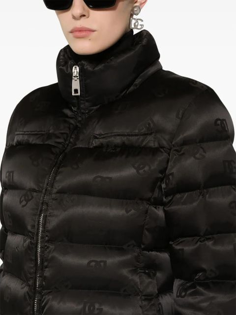 Dolce & Gabbana DNA monogram-jacquard puffer jacket - Black