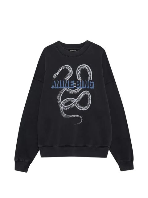 ANINE BING snake graphic sweatshirt - Black - zdjęcie produktu nr 1