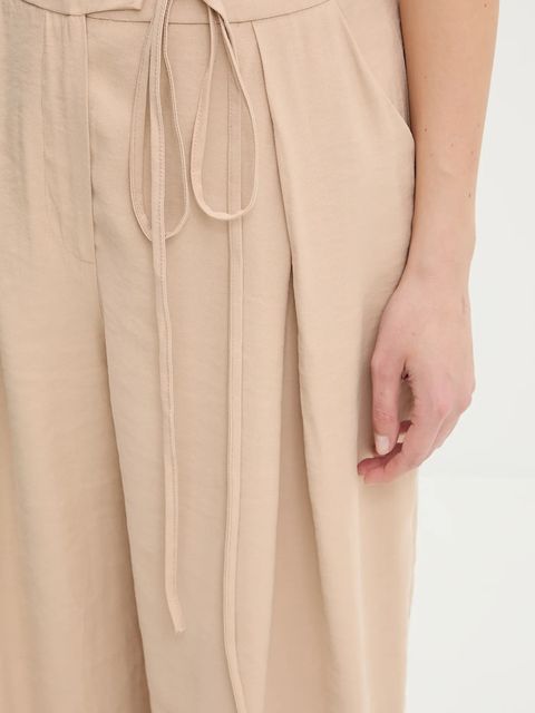 Answear.LAB spodnie damskie kolor beżowy szerokie high waist