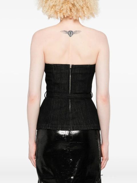 Self-Portrait lace-trimmed ribbed top - Black - zdjęcie produktu nr 2