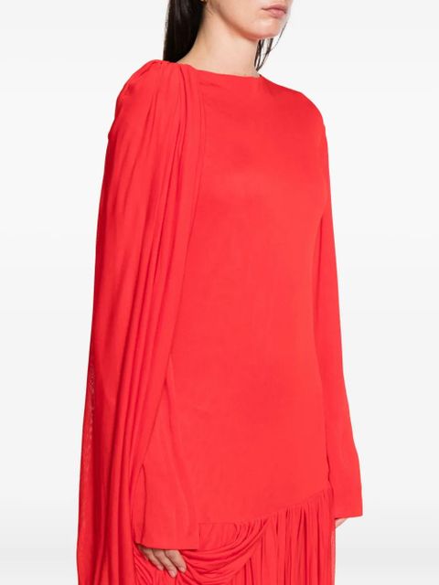 CALVIN KLEIN COLLECTION Sara draped pleated gown - Red