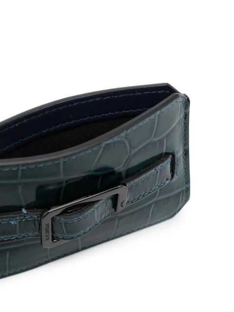 Zadig&Voltaire Le Cecilia crocodile-effect cardholder - Blue - zdjęcie produktu nr 2