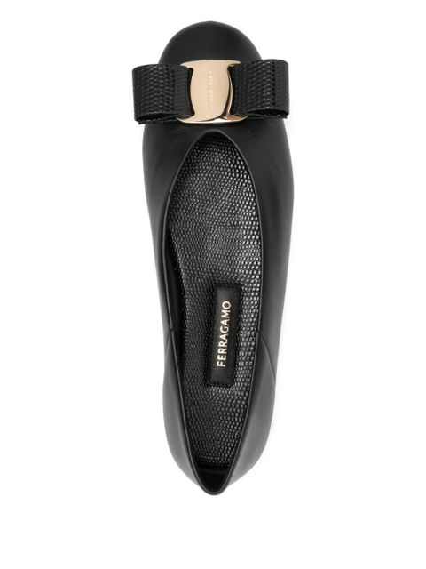 Ferragamo leather ballet flats - Black