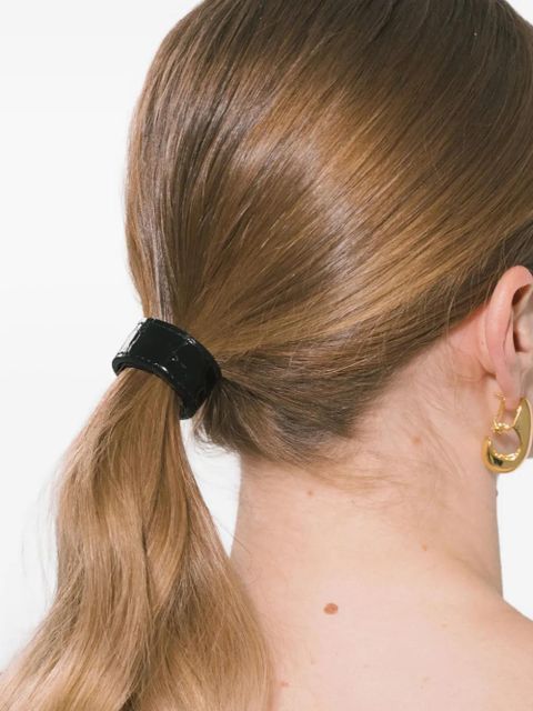 Jennifer Behr leather-embossed mini pony wrap - Black