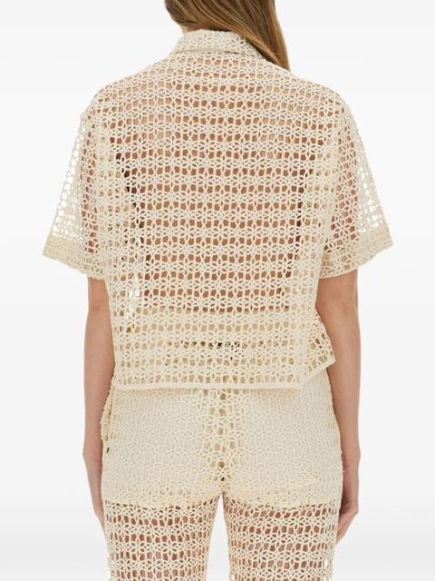 Alysi macrame shirt - Neutrals