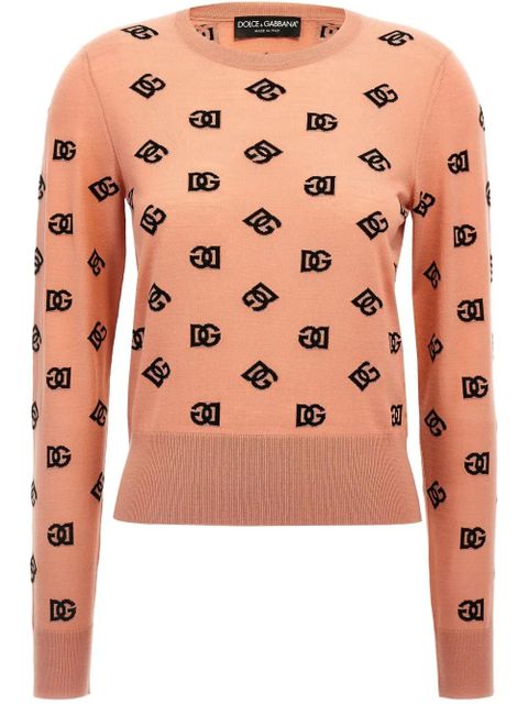 Dolce & Gabbana DNA wool-silk logo jumper - Pink - zdjęcie produktu nr 1