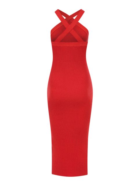 LE PRIVÉ - Koralowa dzianinowa sukienka Suvi - zdjęcie produktu nr 2