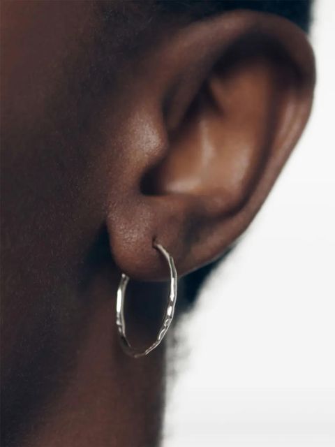 Monica Vinader 14K white gold medium Siren hoops - Silver