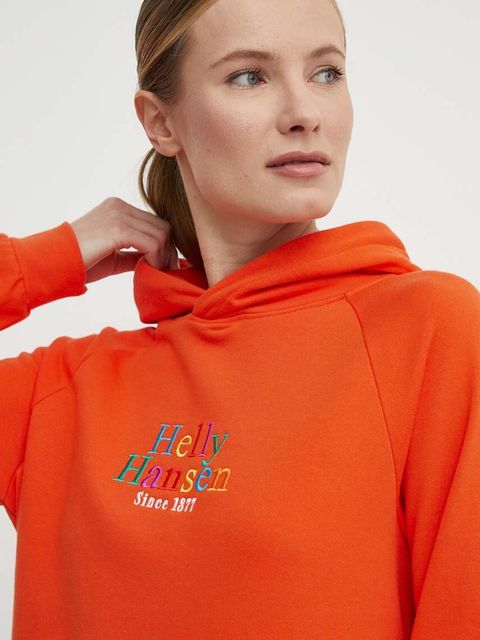 Helly Hansen bluza damska kolor pomarańczowy z kapturem z aplikacją 54239 - zdjęcie produktu nr 2