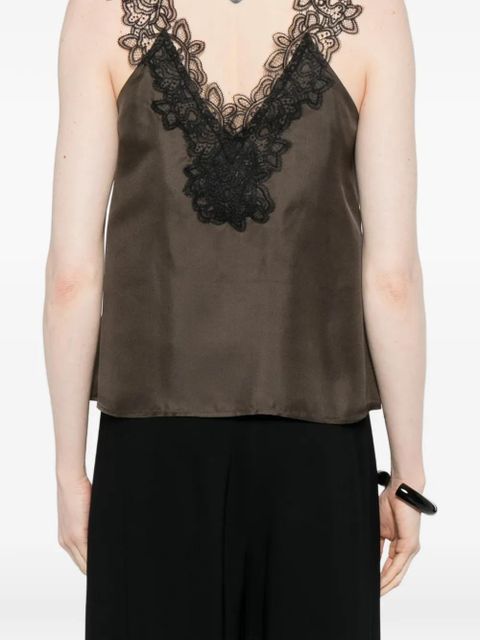 Róhe V-neck silk top - Brown