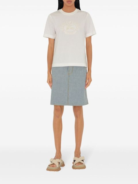 Burberry logo-embroidered cotton T-shirt - Neutrals