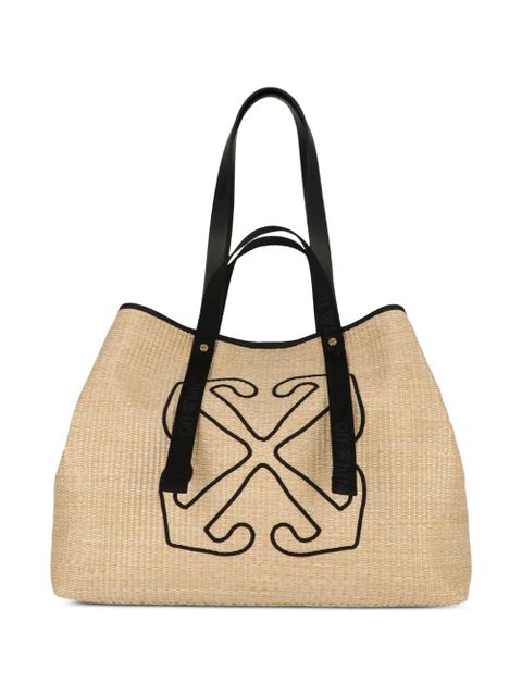 Off-White logo-motif woven tote bag - Neutrals - zdjęcie produktu nr 1