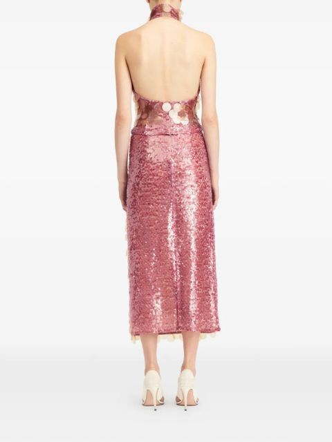 16Arlington Ula sequin halterneck top - Pink