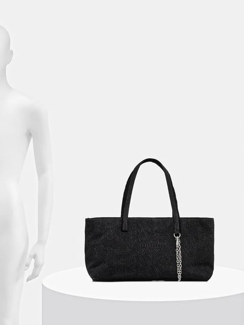 Tommy Jeans torebka bawełniana kolor czarny AW0AW18268