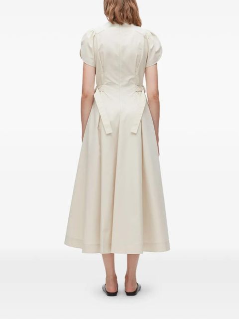 3.1 Phillip Lim puff-sleeves pleated midi dress - Neutrals