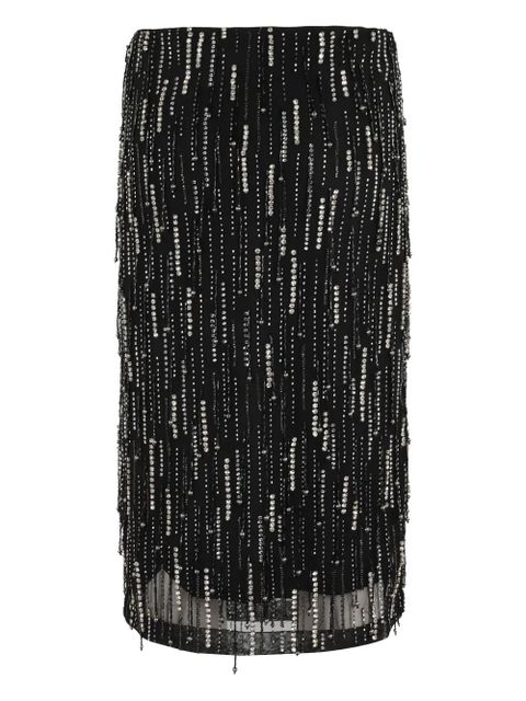 PINKO beaded fringe midi skirt - Black - zdjęcie produktu nr 1