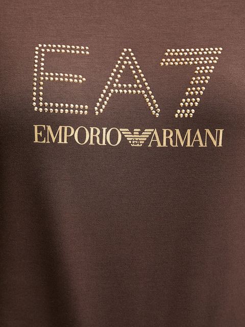 EA7 Emporio Armani bluza damska kolor brązowy z nadrukiem TJ9RZ.8NTM45