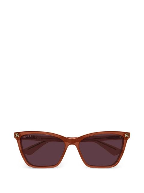 Gucci Eyewear Double G cat-eye sunglasses - Brown - zdjęcie produktu nr 1