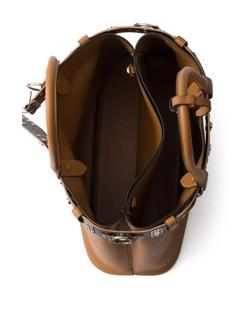 Prada large Buckle tote bag - Brown