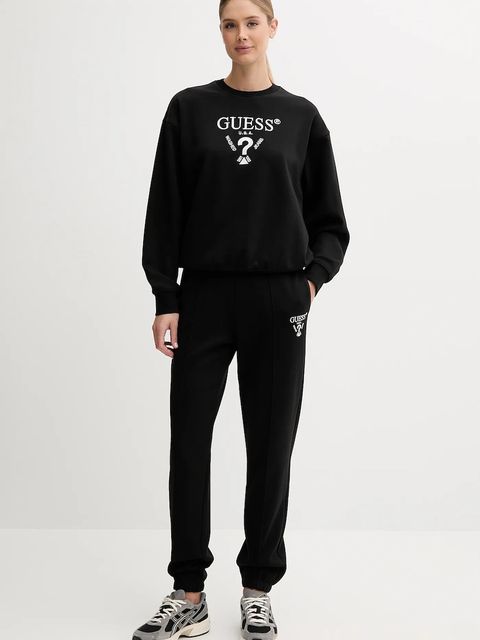 Guess bluza ROBERTA damska kolor czarny z aplikacją V5RQ12 KC3D2