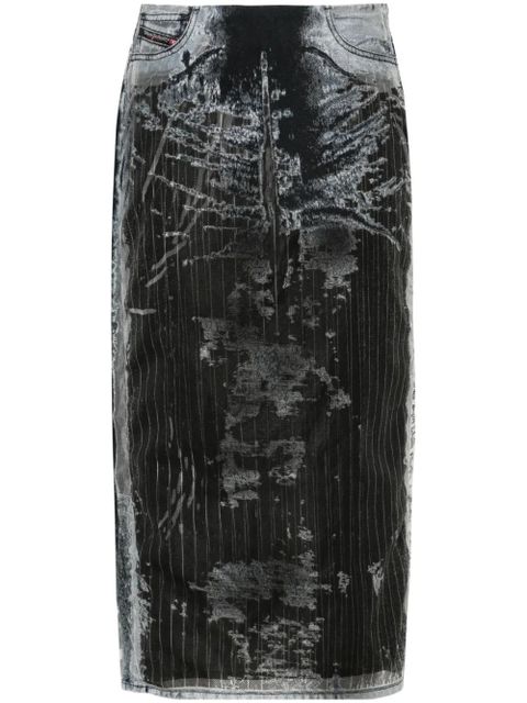 Diesel De-Pra-Fse1 denim midi skirt - Black - zdjęcie produktu nr 1