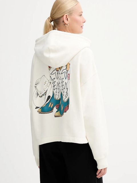 Levi's bluza bawełniana damska kolor beżowy z kapturem z nadrukiem A9414 - zdjęcie produktu nr 1