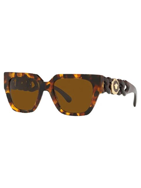 Versace Eyewear tortoiseshell-effect oversize-frame sunglasses - Brown - zdjęcie produktu nr 2