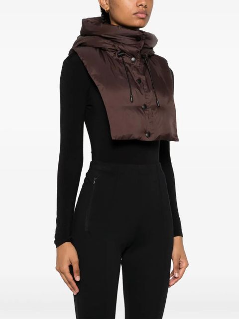 Yves Salomon padded hooded bib - Brown