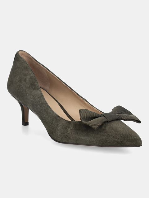 Lauren Ralph Lauren szpilki zamszowe Adrienne Bow kolor zielony 802980116002 - zdjęcie produktu nr 1