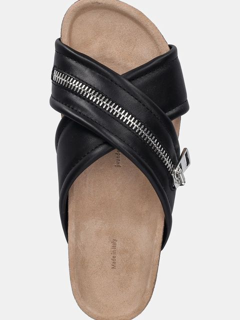 JW Anderson klapki skórzane Biker Slide damskie kolor czarny SN0107 LA0268 999