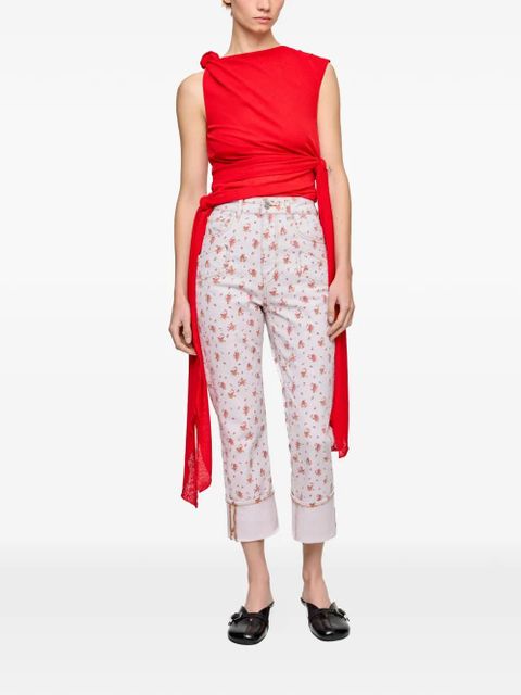 GANNI floral roll-up jeans - Neutrals - zdjęcie produktu nr 2