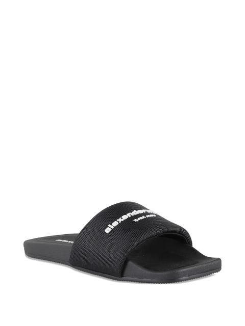 Alexander Wang logo-embossed pool sandals - Black - zdjęcie produktu nr 2