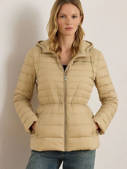 Lauren Ralph Lauren płaszcz kolor beżowy zimowa 297P04081