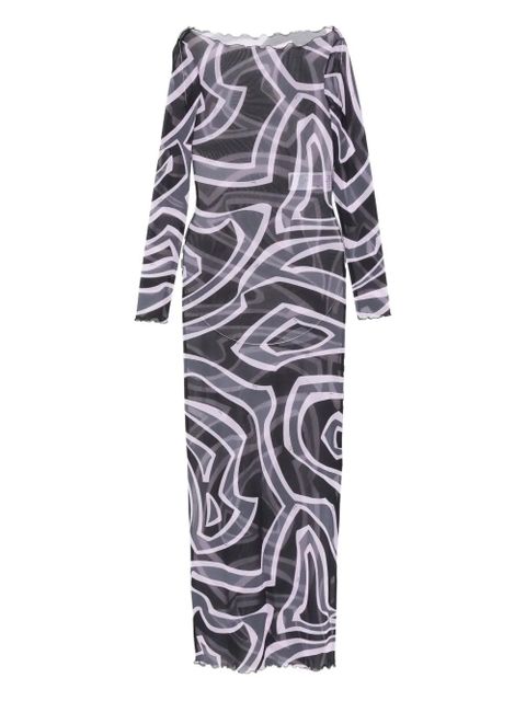 PUCCI abstract-print long-sleeve maxi dress - Black
