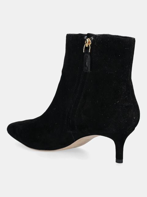 Lauren Ralph Lauren botki zamszowe Mckay Bt Hl damskie kolor czarny na szpilce 802967779001