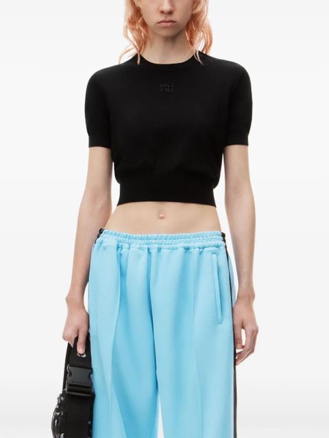 Alexander Wang logo-embossed knitted T-shirt - Black - zdjęcie produktu nr 2