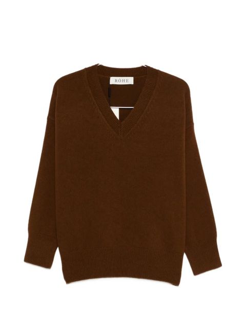 Róhe V-neck knitted sweater - Brown - zdjęcie produktu nr 1