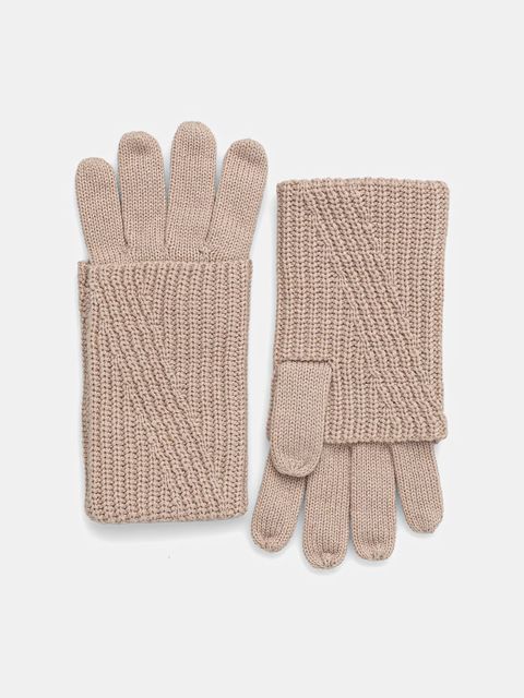 AllSaints rękawiczki z dodatkiem wełny damskie kolor beżowy 29AS101344 - zdjęcie produktu nr 1