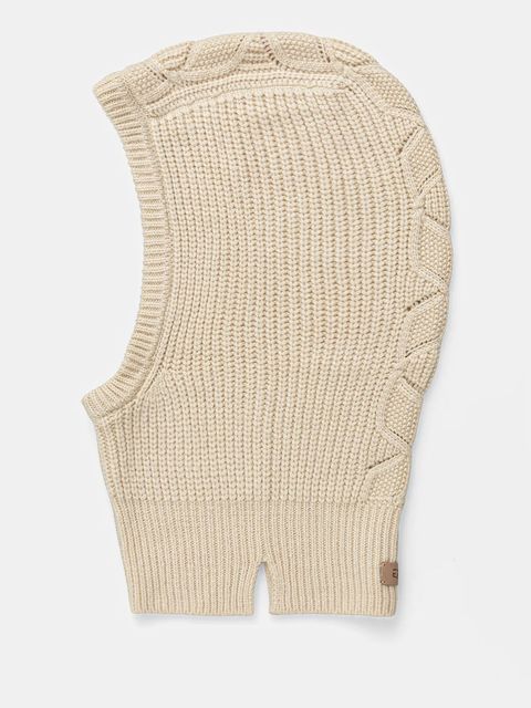 UGG kaptur z domieszką wełny CABLE kolor biały 102740 - zdjęcie produktu nr 1