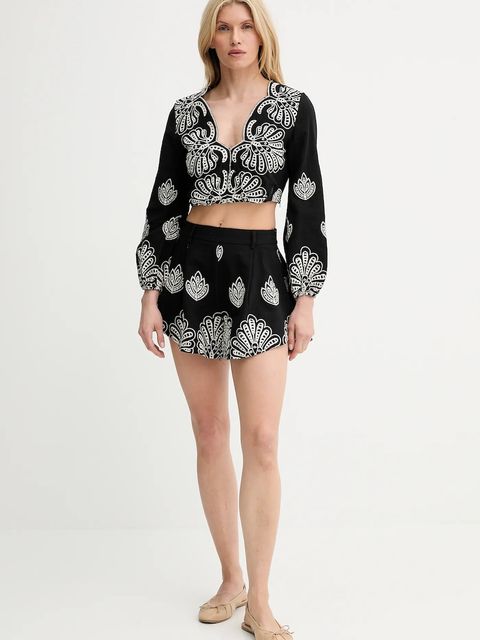 Answear.LAB bluzka i szorty damski kolor czarny