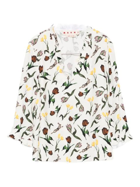 Marni floral-print blouse - Neutrals