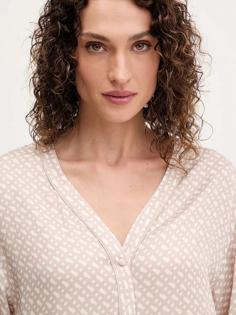 BOSS koszula piżamowa damska kolor beżowy 50545615