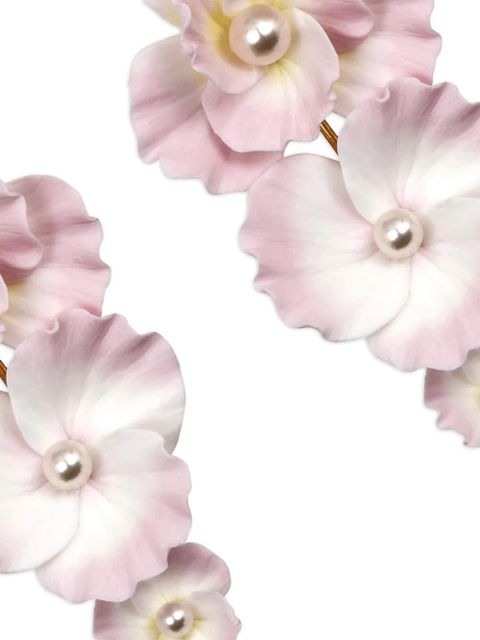 Jennifer Behr Mariam floral-motif earrings - Pink