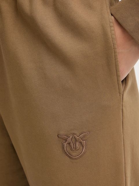 Pinko spodnie dresowe bawełniane damskie kolor brązowy gładkie 105508 A2RB