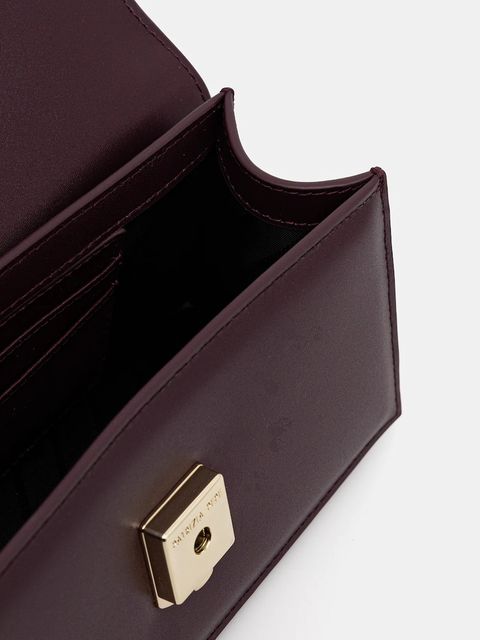 Patrizia Pepe torebka skórzana kolor bordowy 2B0032 L061