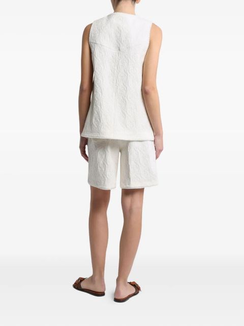 ETRO paisley-jacquard waistcoat - White