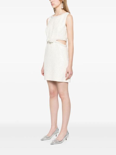 Self-Portrait bouclé mini dress - Neutrals