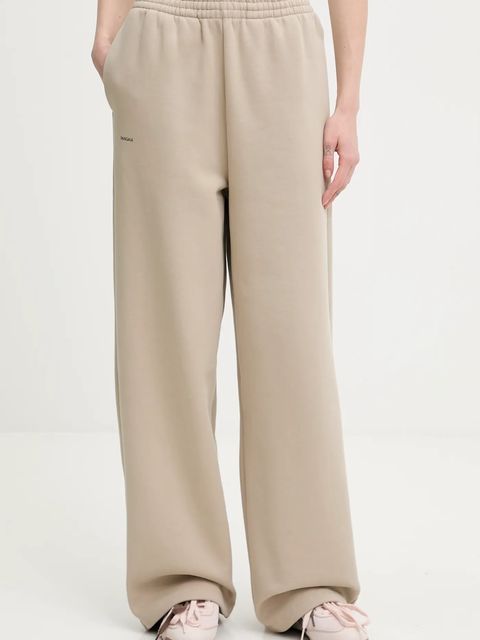 Pangaia spodnie dresowe bawełniane kolor beżowy gładkie 10002676